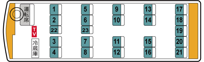 小型観光バス23人乗り【前向き】