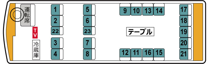 小型観光バス23人乗り【サロン席】